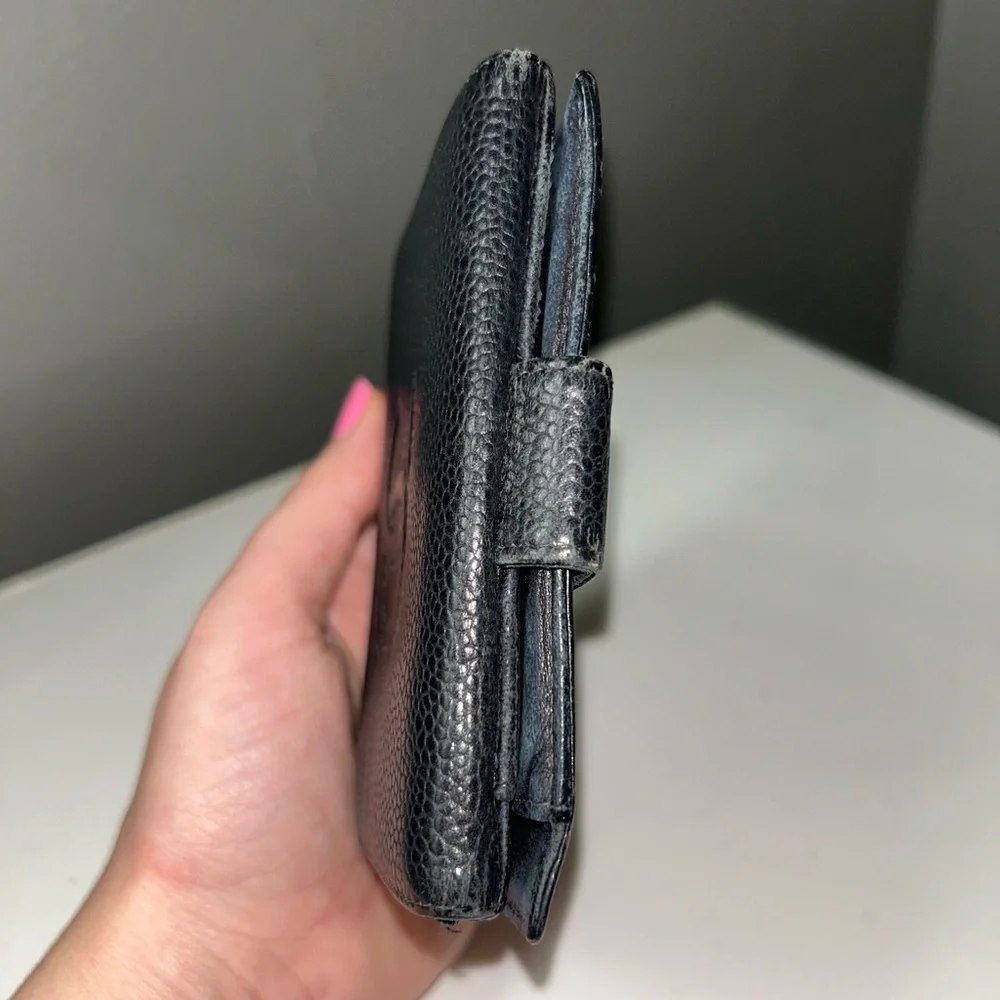 Chanel Caviar Leather Timeless CC Flap Compact Wallet